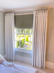 Roman Blind with Luxurious Blackout Curtains
