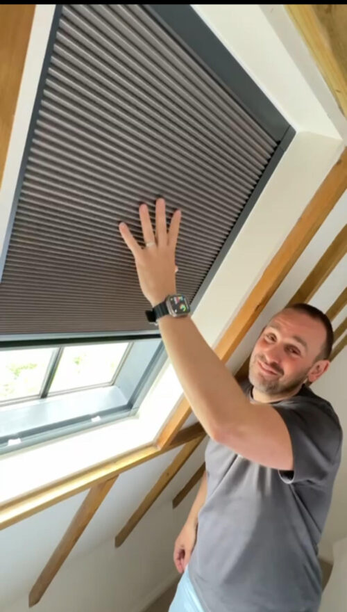 Blackout Pleated Blind with Fully Cassetted Frame installed in North London - blackout with insulation