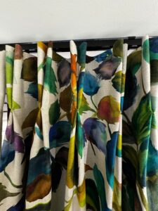 Twin Pleat Curtain Heading. Stiched into a Twin Pleat at the bottom of the Pleat, with a gap between the Pleats