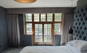 Delightful curtains with simple flat pelmet Central London