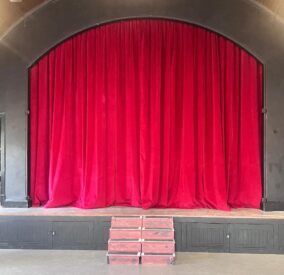 Red Velvet Stage Curtains installed in Central London