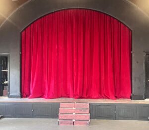 Red Velvet Stage Curtains installed in Central London