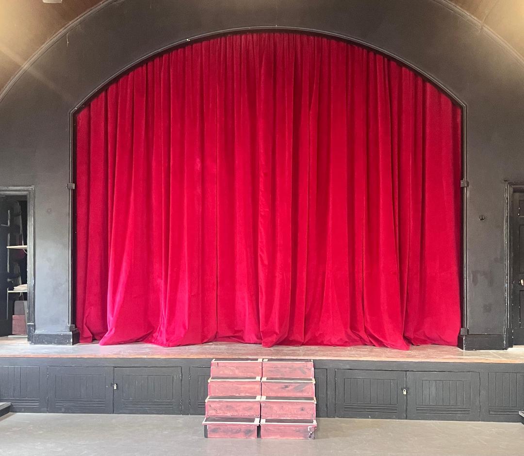 Red Velvet Stage Curtains installed in Central London