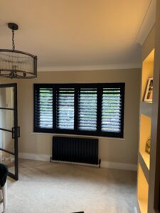 Stained Wooden Shutter Blinds installed in London