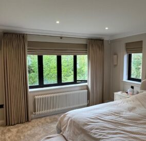 Curtains and Roman Blinds in our Brushed Cotton fitted in Brookmans Park, Herts
