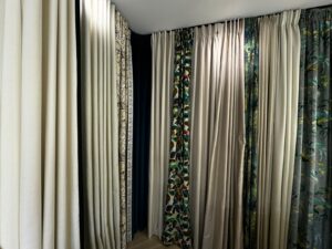 Display of Curtain Headings in London Curtain Showroom