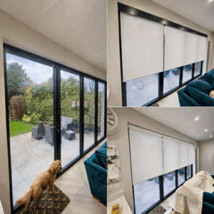 Patio Doors, then Roller Blinds fitted, then Decorquip Capital Fascia fitted