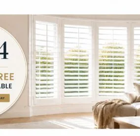 Baner advertising interest free shutters in London