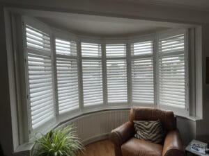 White Painted Wooden Window Shutters installed in London